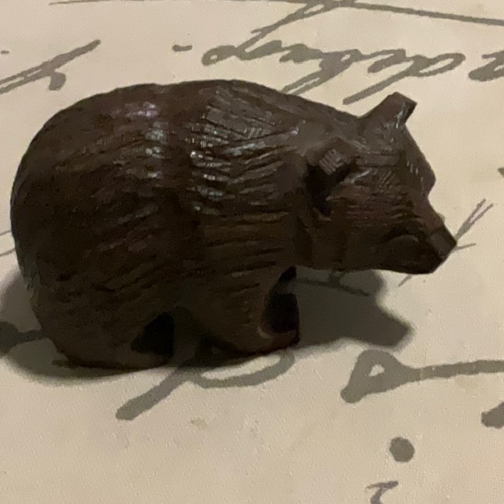 Vintage Hand Carved Small Wooden Bear
